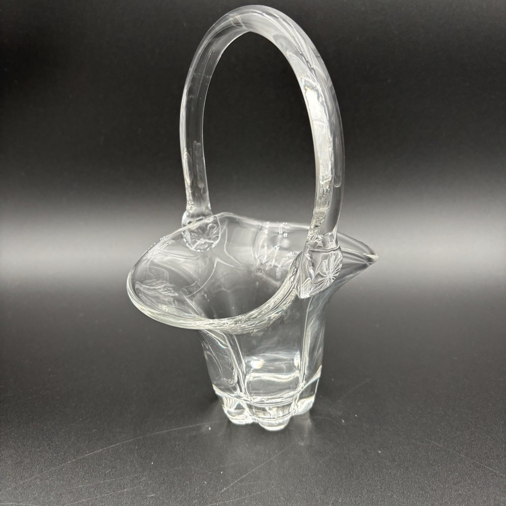 Vintage Duncan & Miller‎ Canterbury Basket Clear Heavy Pressed Glass 1939 - 1955